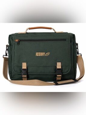 ICEIVY Green Convertible Messenger Briefcase Bag